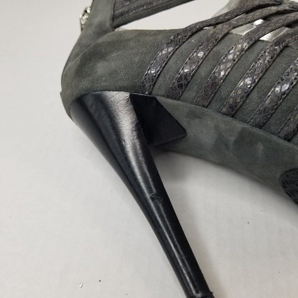 Calvin Klein Danica Platform Stiletto Heels Pumps Grey Suede Date Night Sz 9.5 - Picture 11 of 16